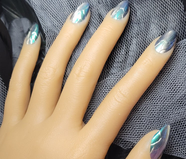 Hand Painted Medium Length Almond Press On Nails - Size Large