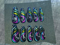 Hand Painted Long Coffin Press On Nails - Size Large