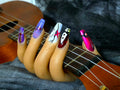 Hand Painted Long Coffin Press On Nails - Size Large