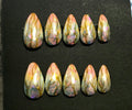 Hand Painted Medium Length Almond Press On Nails - Size Large