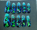 Hand Painted Long Coffin Press On Nails - Size Large