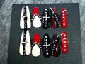 Hand Painted Long Coffin Press On Nails - Size Large